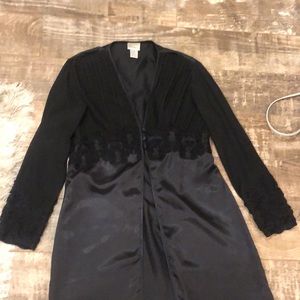 NWOT Sz M Madison lingerie black gown and jacket